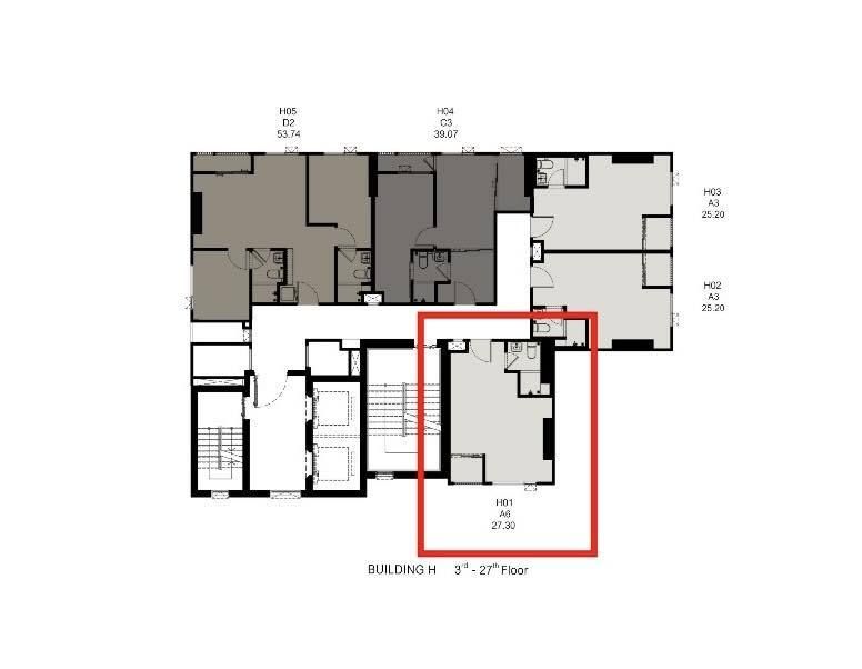 picture COBE รัชดา - พระราม 9 ตึก H ชั้น 3 Type Studio 27.30 Sq.m - 16/16
