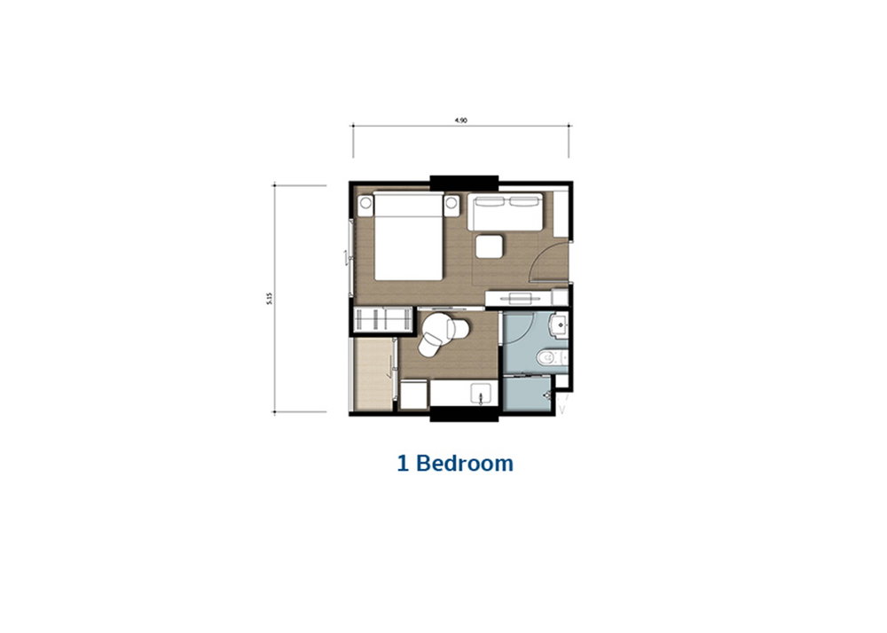 1 Bedroom floor plan