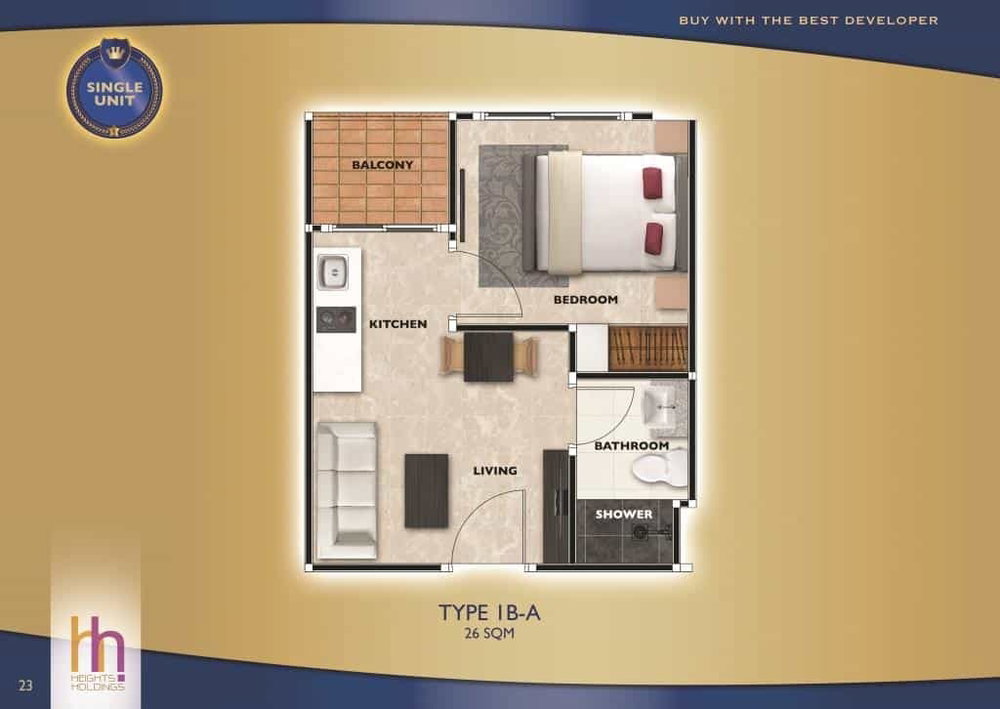 Type 1B-A floor plan