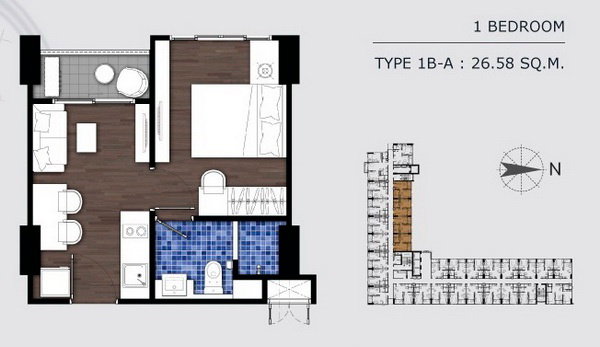 1 Bedroom floor plan