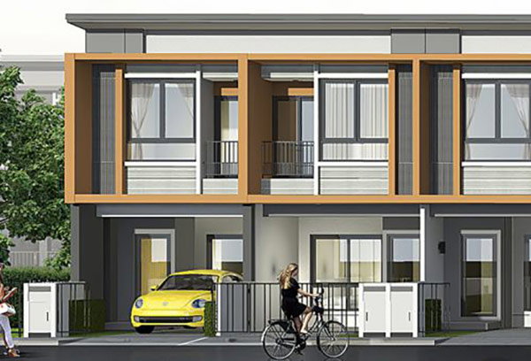 รูปภาพทาวน์โฮม 2 ชั้น หน้าบ้านกว้าง 5.7 เมตร