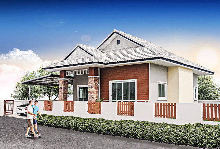 บ้านเดี่ยวชั้นเดียวเล่นระดับ