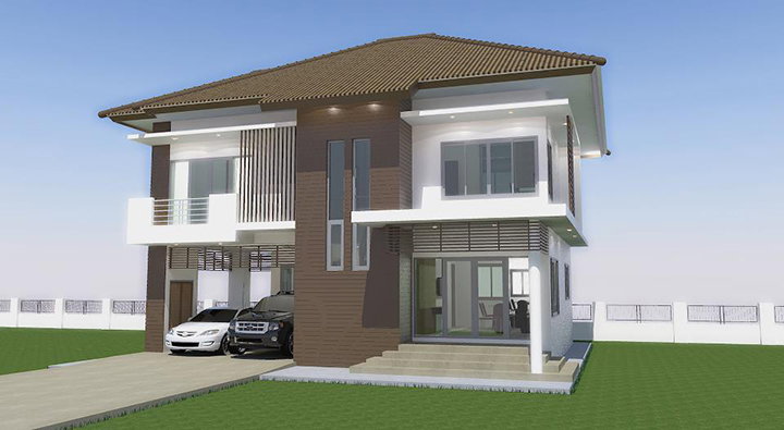 รูปภาพบ้าน 2 ชั้น แบบ 2B