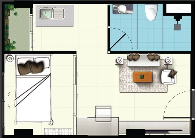 1 Bedroom floor plan