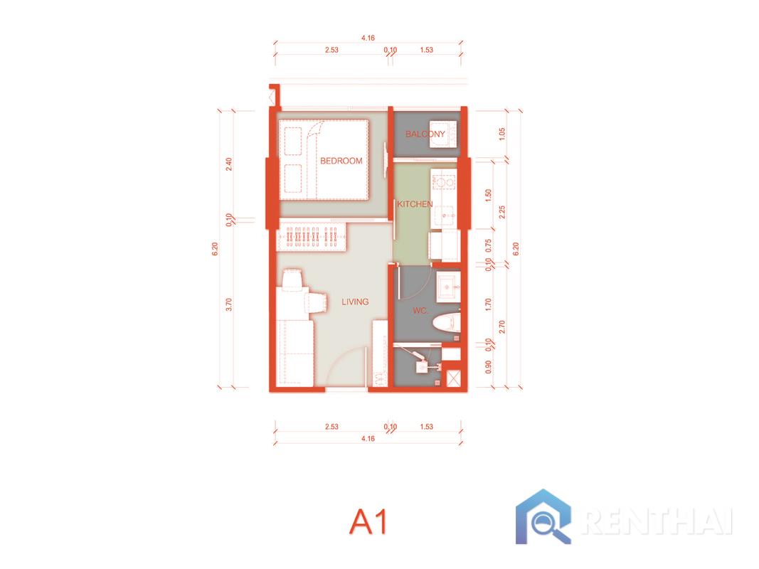 รูป คอนโดใหม่ใกล้หาดบางเทา ห้องสวย แต่งครบ - รูปที่ 5/25