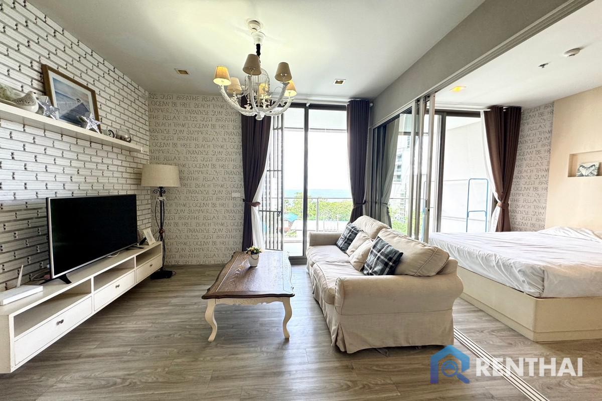 รูป ขายคอนโดติดทะเล ทำเลวงศ์อมาตย์ 1 ห้องนอน ขนาด 40 ตร.ม. ห้องตกแต่งสวยสไตล์เรียบหรู - รูปที่ 1/23