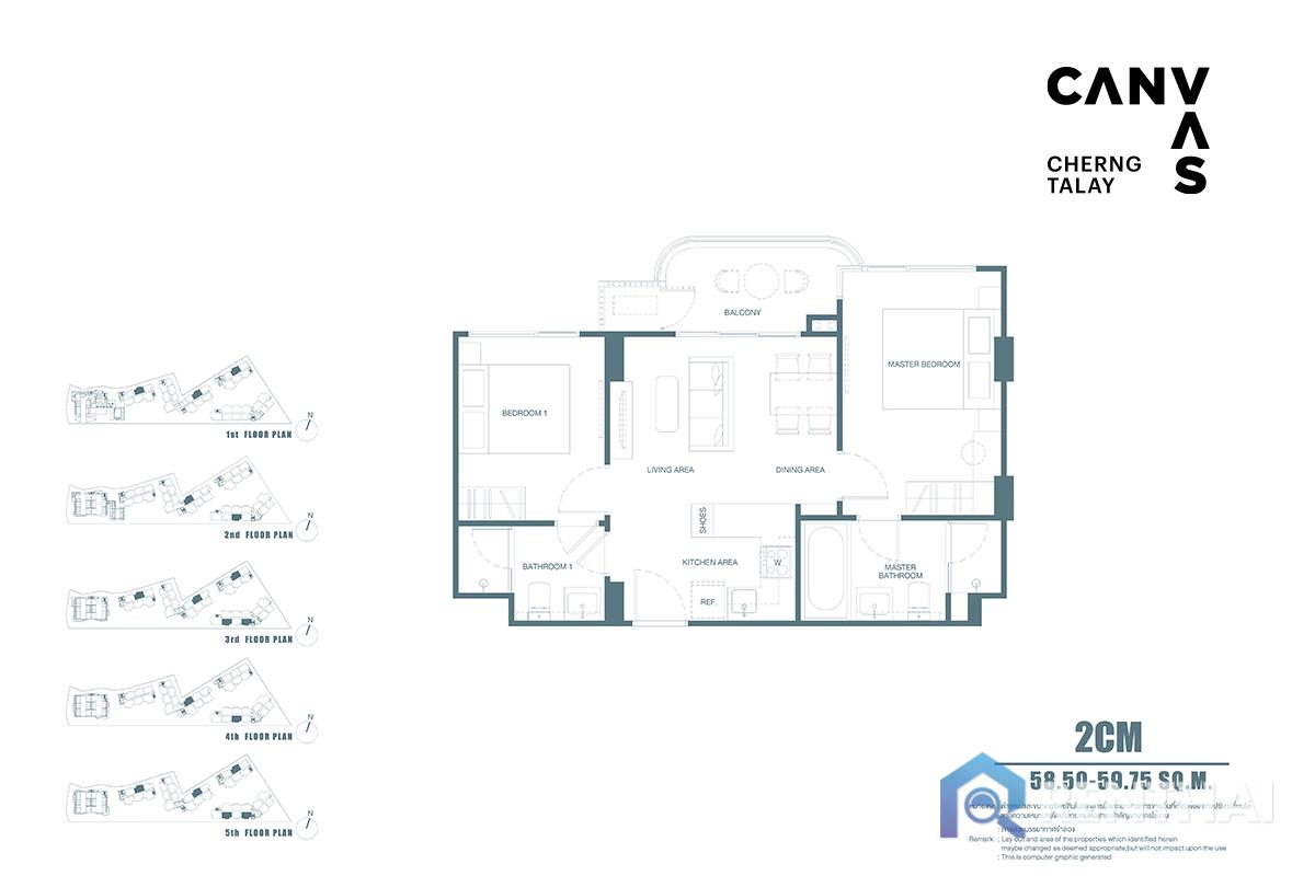 รูป สำหรับ ขาย คอนโด 2 ห้องนอน ที่ CANVAS Cherngtalay - รูปที่ 4/25